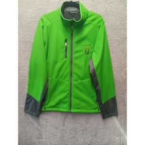Port Authority Soft Shell Jacket Men's L Green Fleece Lined Full Zip Life U